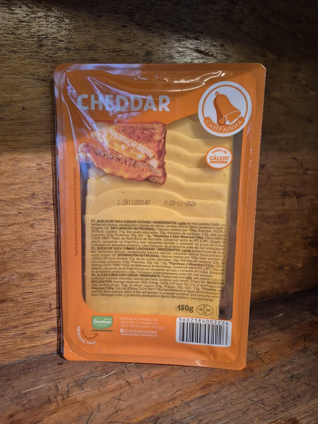 Santiago / Queijo Cheddar Fatiado - 150g