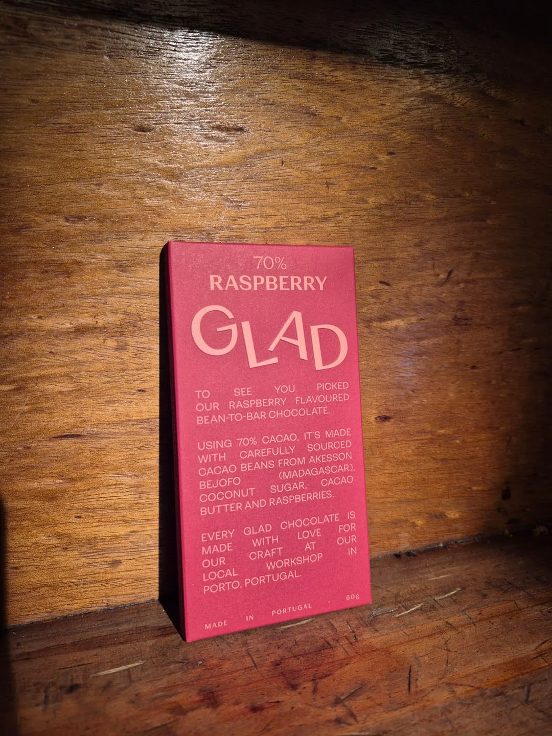 GLAD / 70% - Raspberry chocolate - 60g