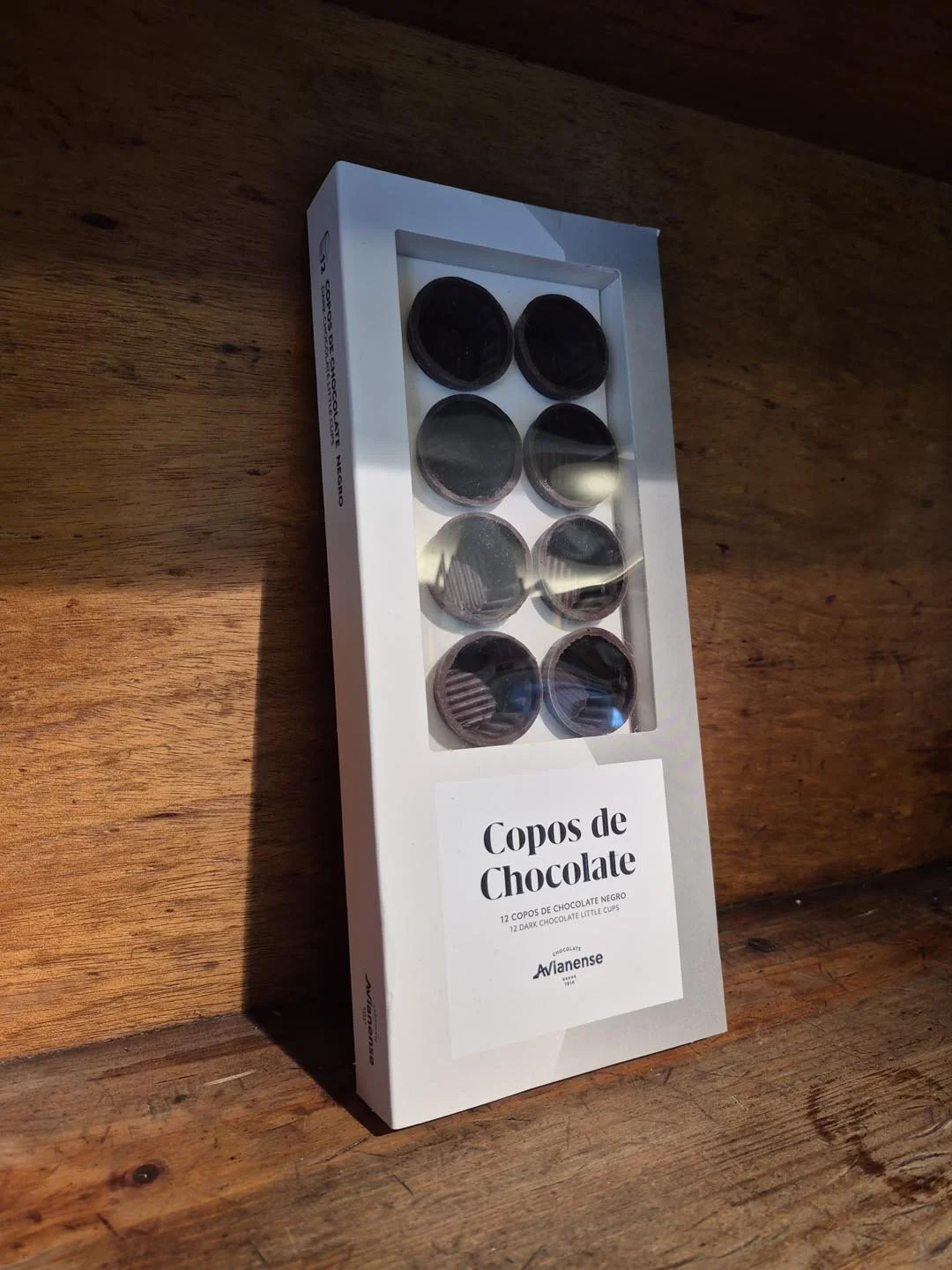 Avianense / Caixa 12 copos por ginjinha chocolate negro - 72g