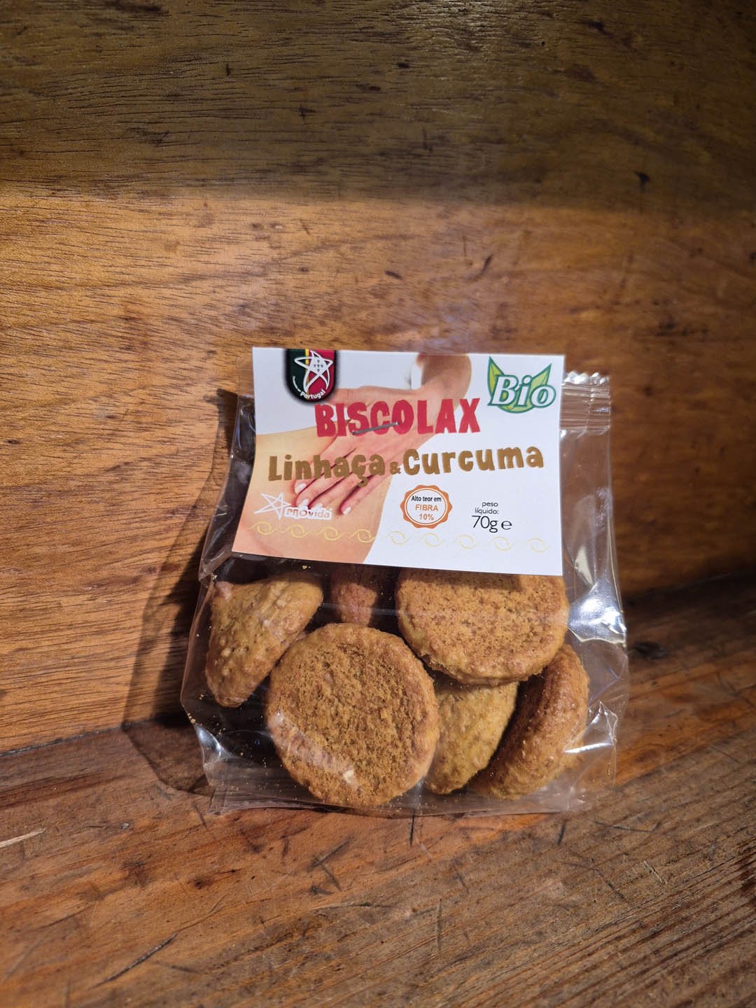 Provida / Biscoitos de Linhaça e Curcuma Biscolax - Bio - 70g