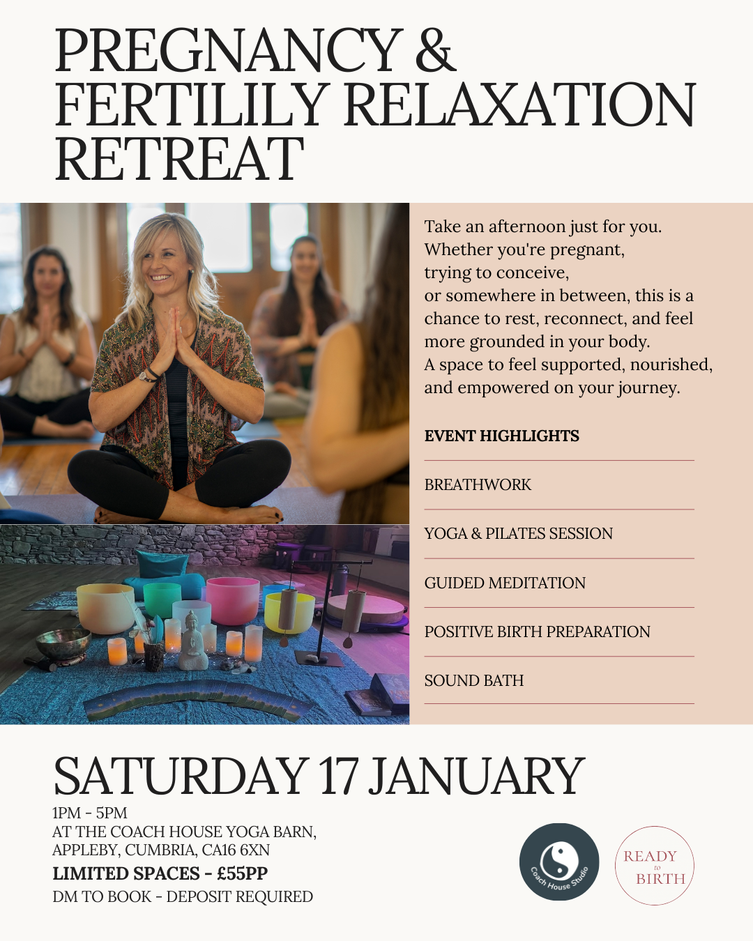 Pregnancy & Fertility Relaxation Afternoon, Cumbria