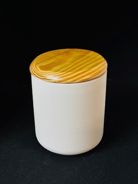 Art 545/ 25€, Dose mit Holzdeckel, Ø 8,5cm, H 10,5cm