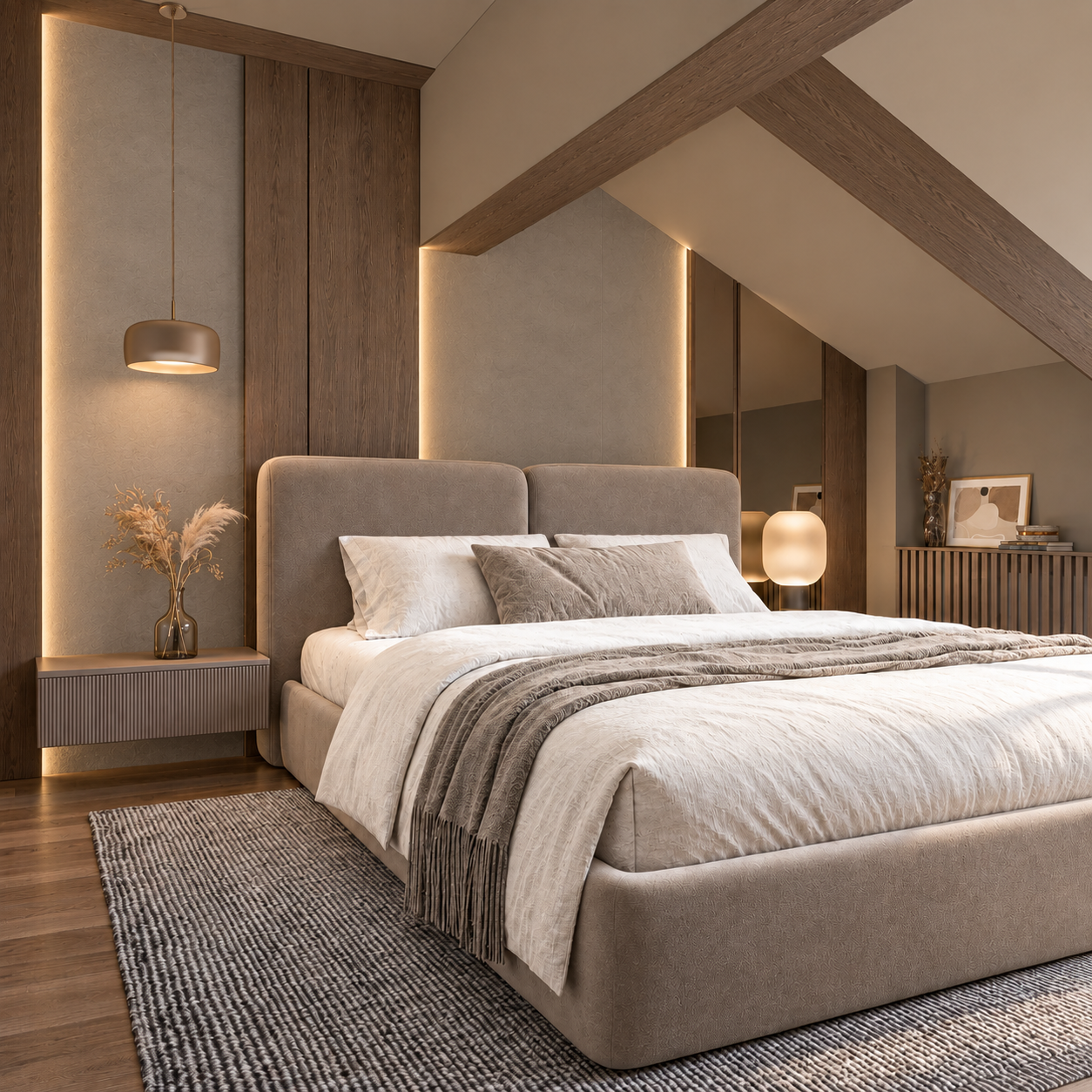 Warm greige bedroom with smoked oak beams-1.png