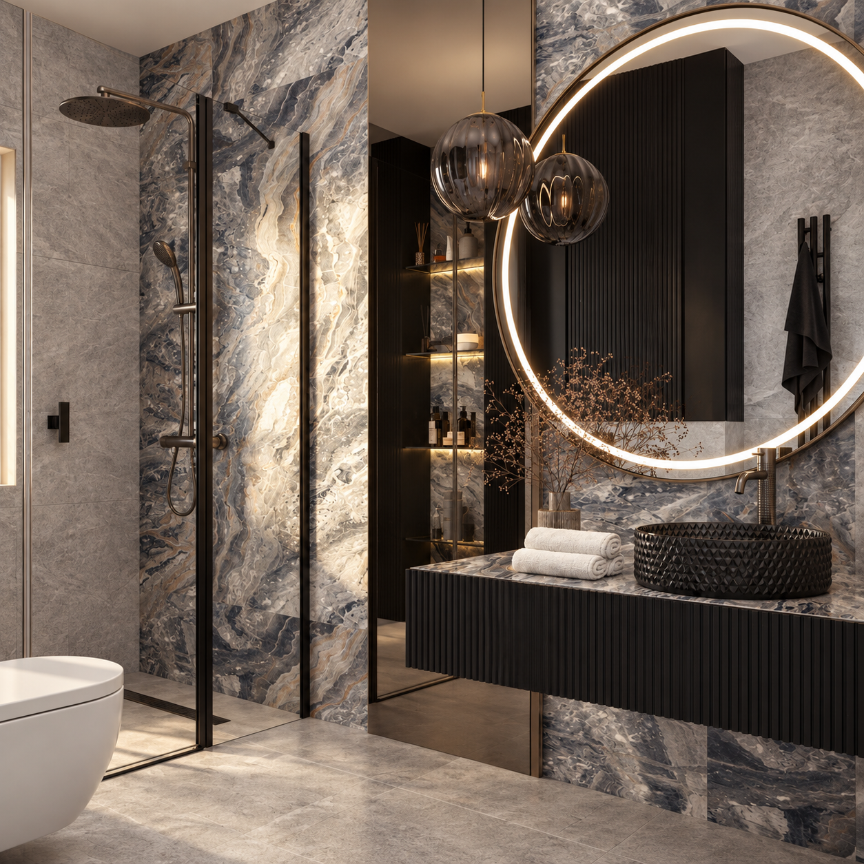 Luminous marble bathroom with black vanity-3.png