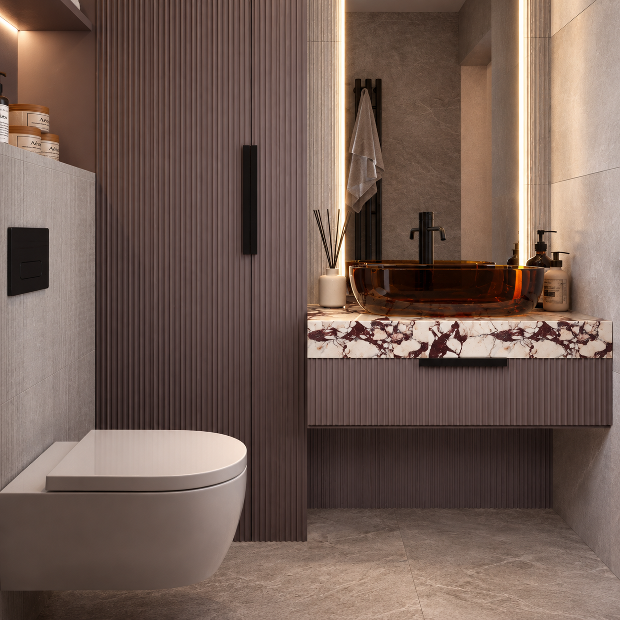 Luminous mauve bathroom with amber sink-5.png