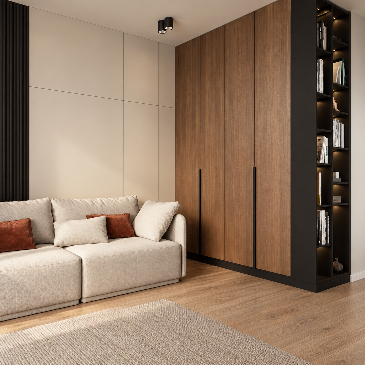 Warm walnut office with ivory sofa-7.png
