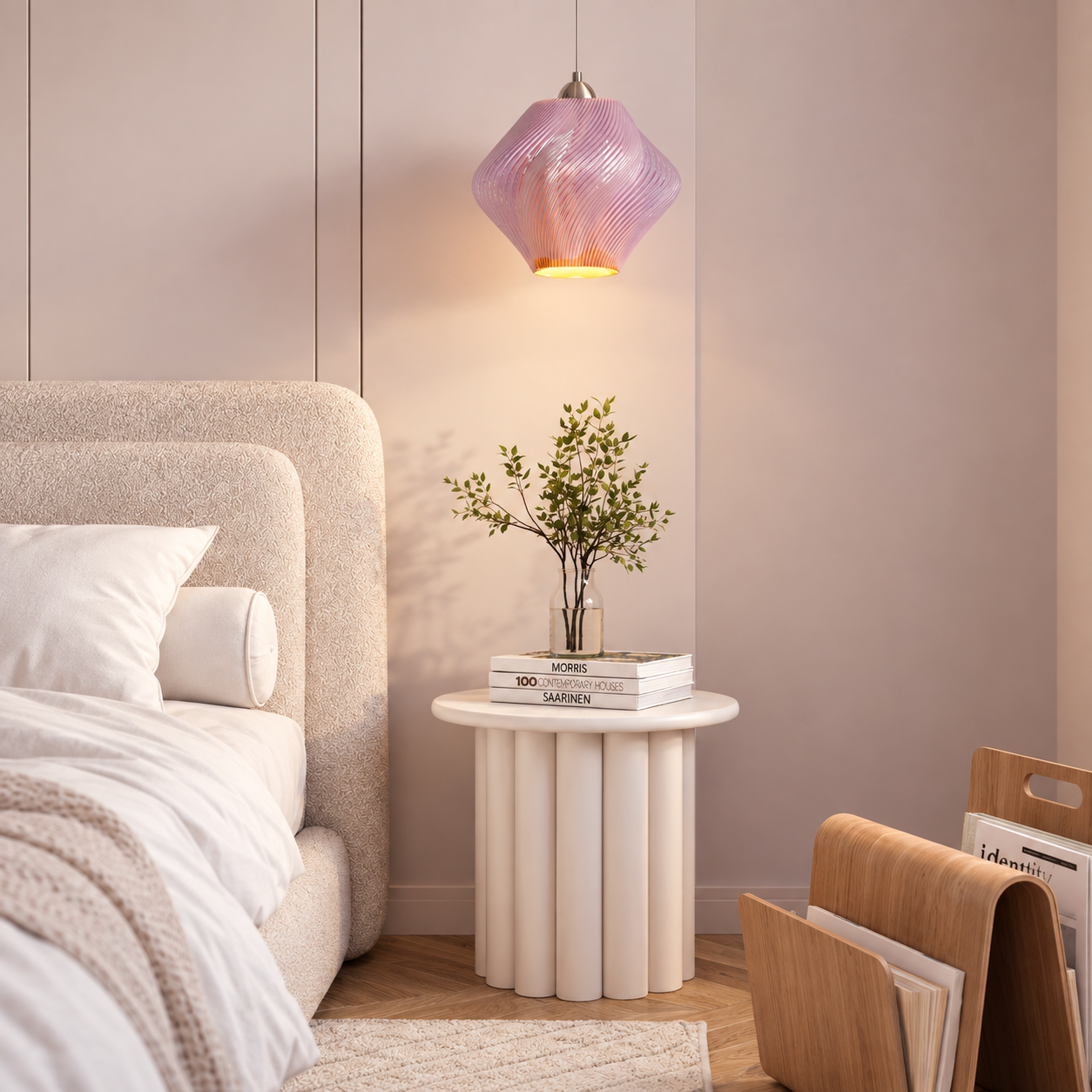 Blush bedroom with lilac spiral pendant-5.png