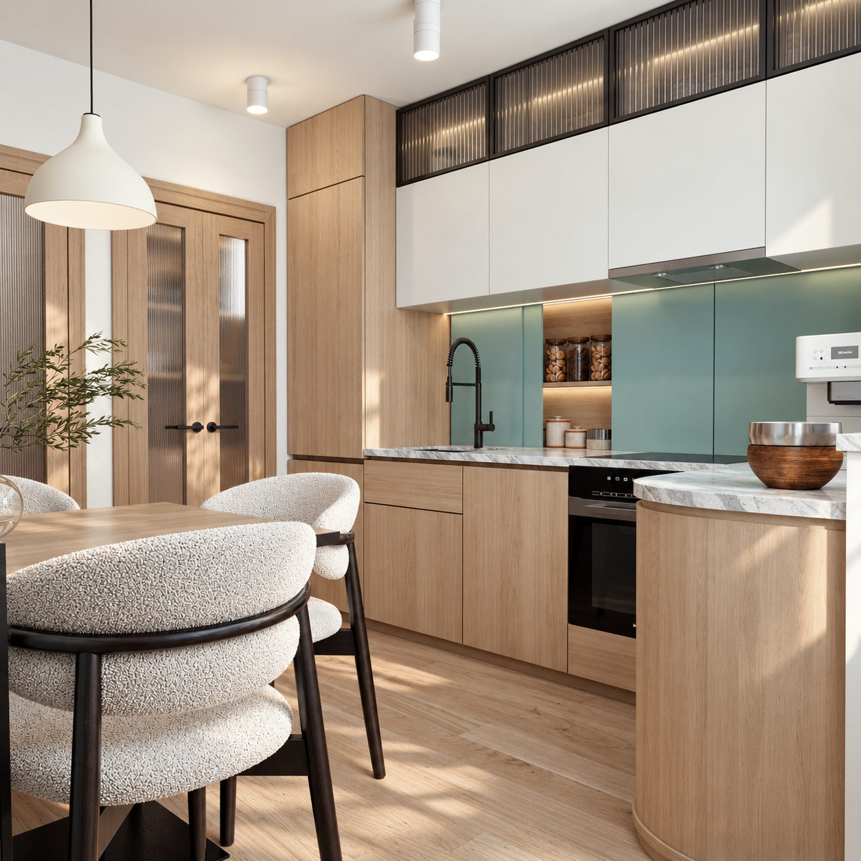 Refined Teal, Oak, and Marble Kitchen.png