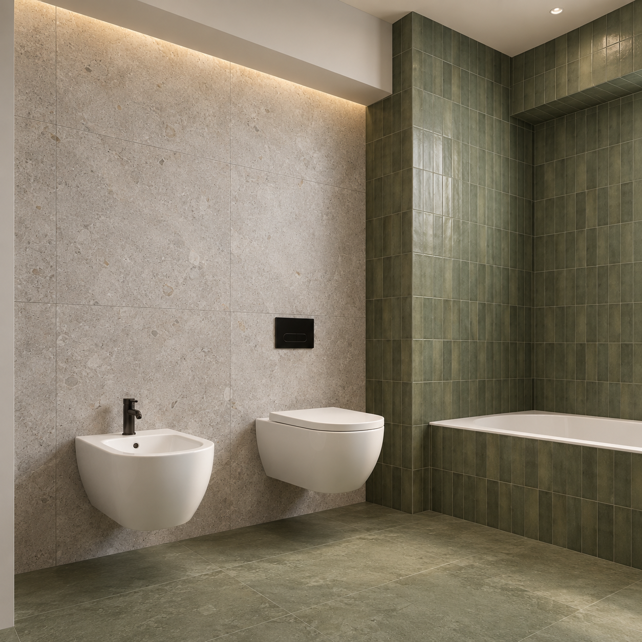 Sage-tiled bathroom with limestone and tub-2.png