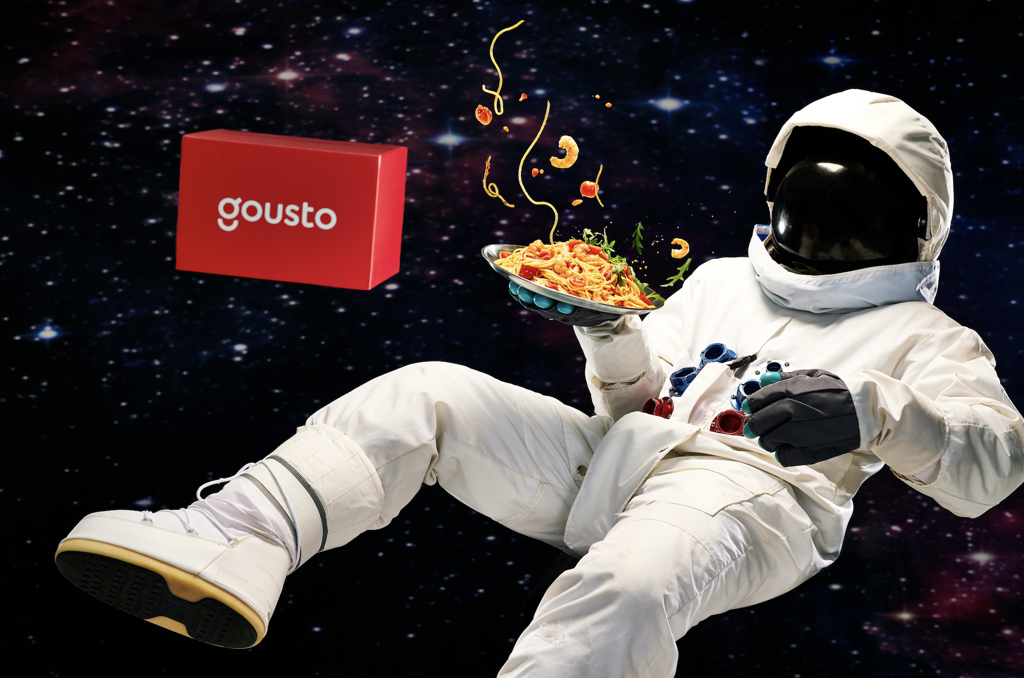Gousto astronaut eating in space