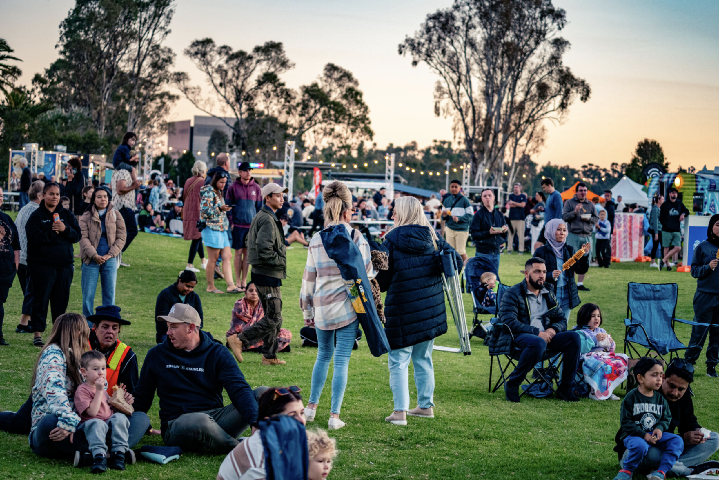 A crowd gathers at the event CONVERGE, for the Shepparton Arts Festival