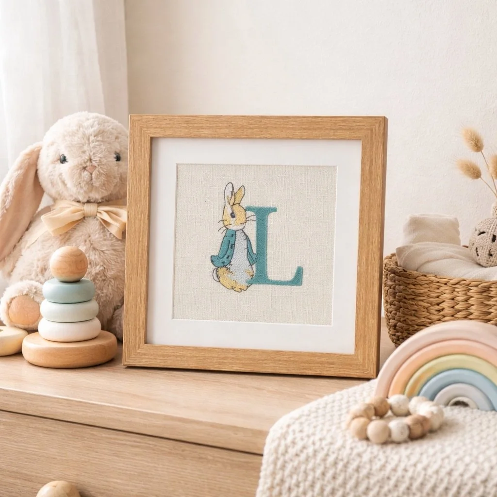 Personalised Embroidered Nursery Wall Art – Custom Baby & Children’s Room Decor