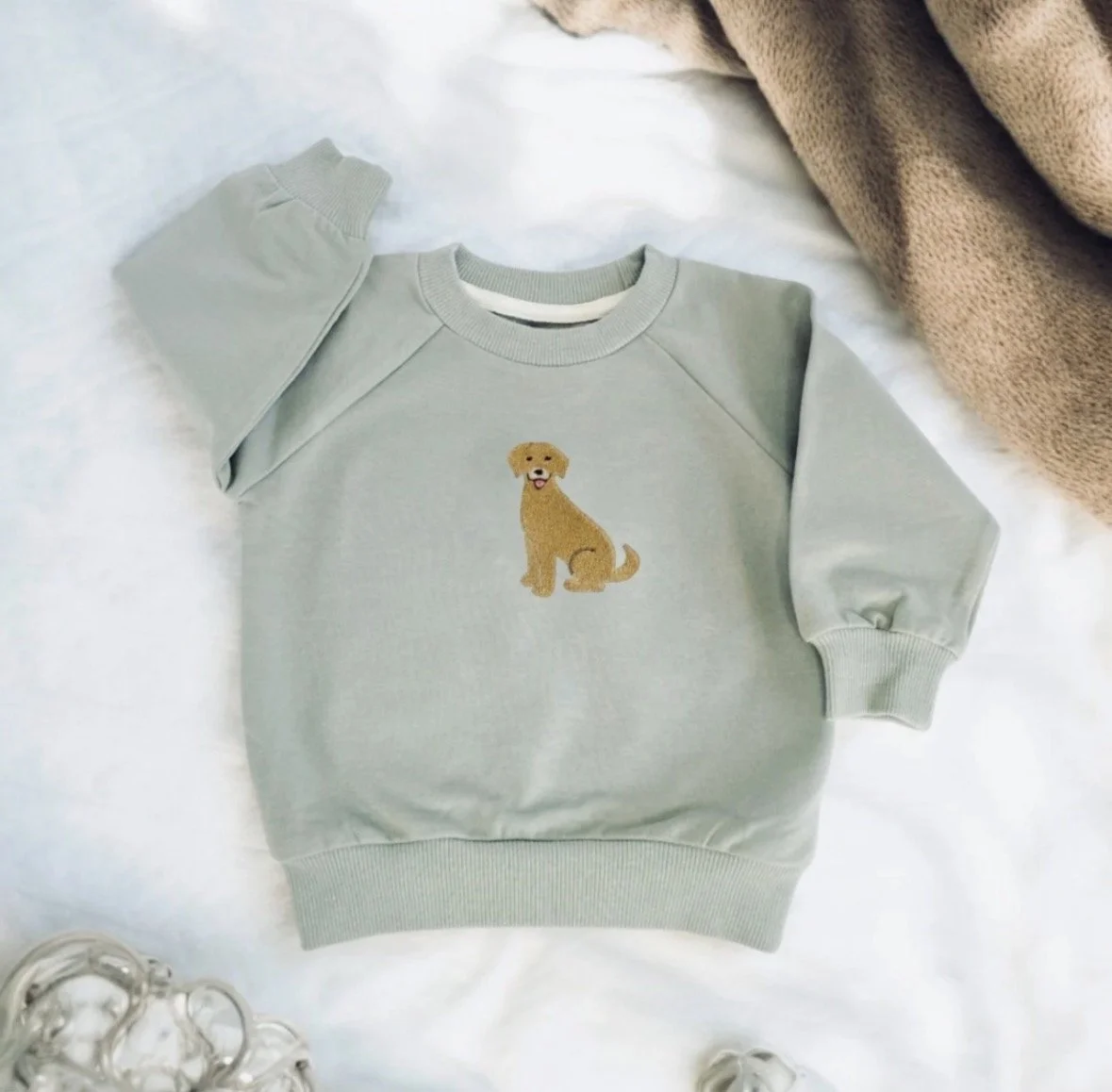 Personalised Labrador Baby Sweatshirt | Custom Dog Embroidery Baby Gift