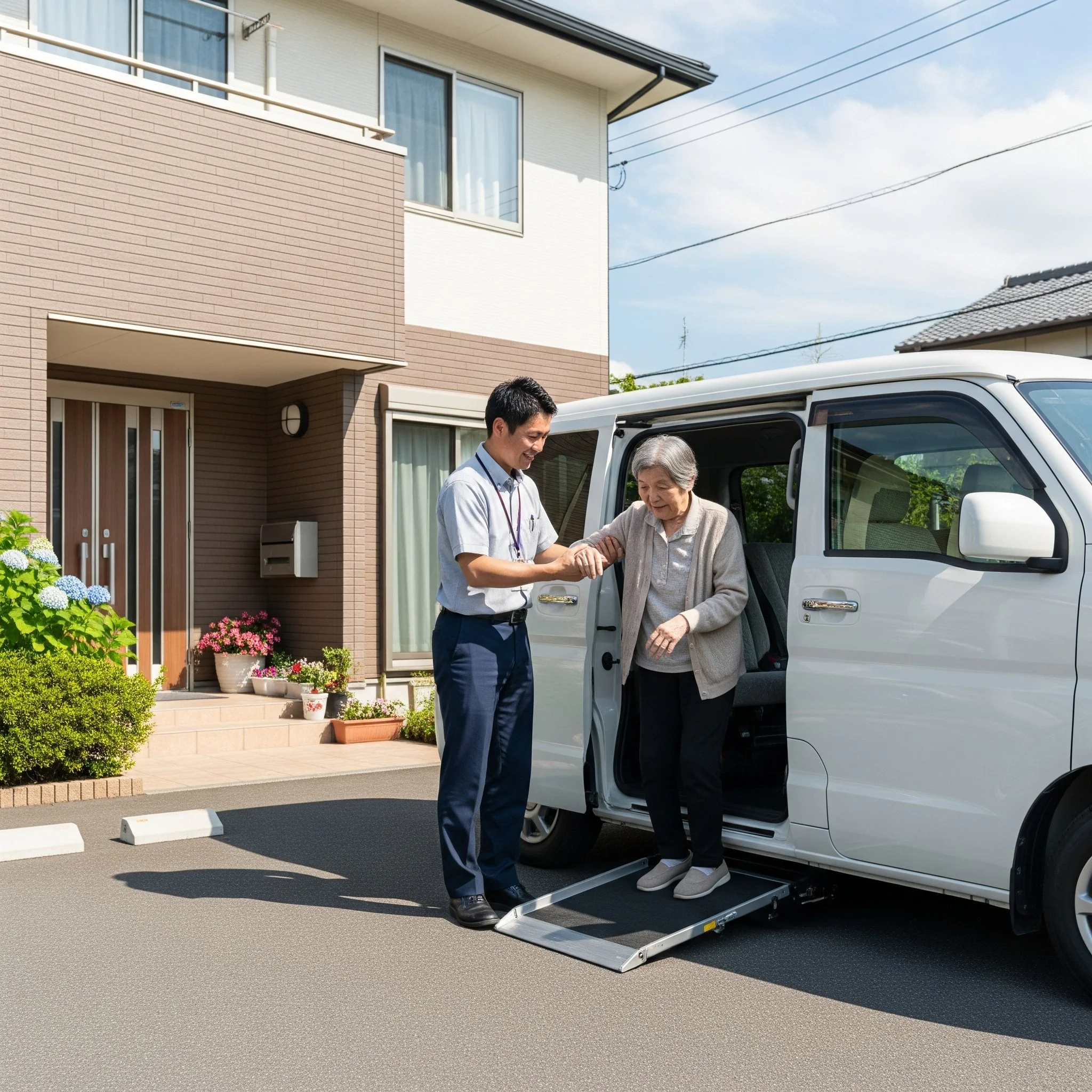 山間地の移動支援を行う。福祉タクシー事業。