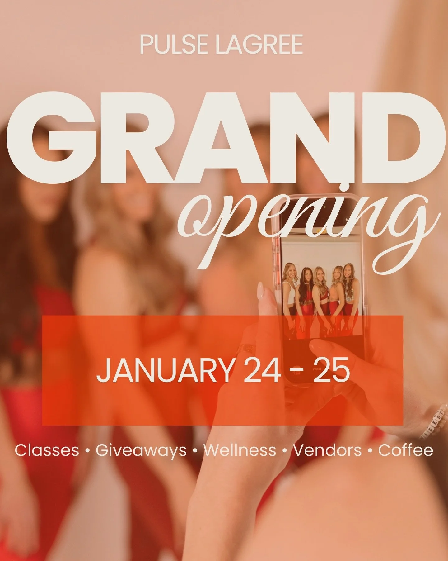 IT&rsquo;S HAPPENING ⚡️ PULSE LAGREE GRAND OPENING

Join us January 24&ndash;25 for two days of sweat, sips, ink &amp; surprises. Take class or stop by to celebrate with us 🤍

Plus &mdash; @lululemon is sponsoring a daily giveaway (up to $98 value!)