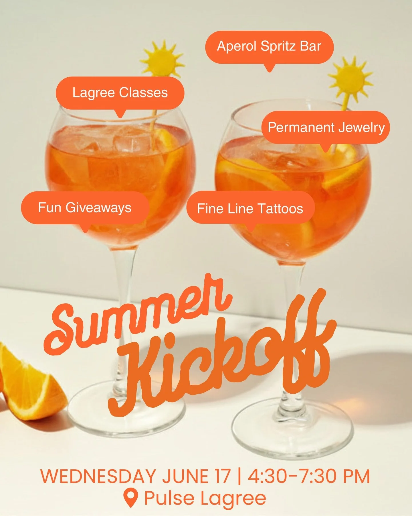 Summer Kickoff is almost here ☀️🍊 Join us Wednesday, June 17 | 4:30&ndash;7:30 PM for an evening of classes, good vibes, and even better company. 

We&rsquo;re bringing together some of our favorite people for a night you don&rsquo;t want to miss:
?