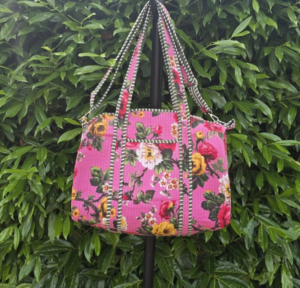 Kantha Quilted DUFFEL (ROSE GARDEN)