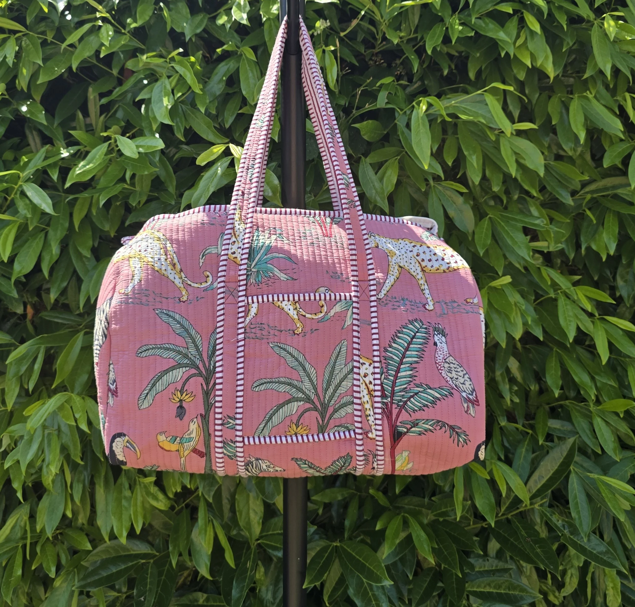 Kantha Quilted DUFFEL (JUNGLE Pink)