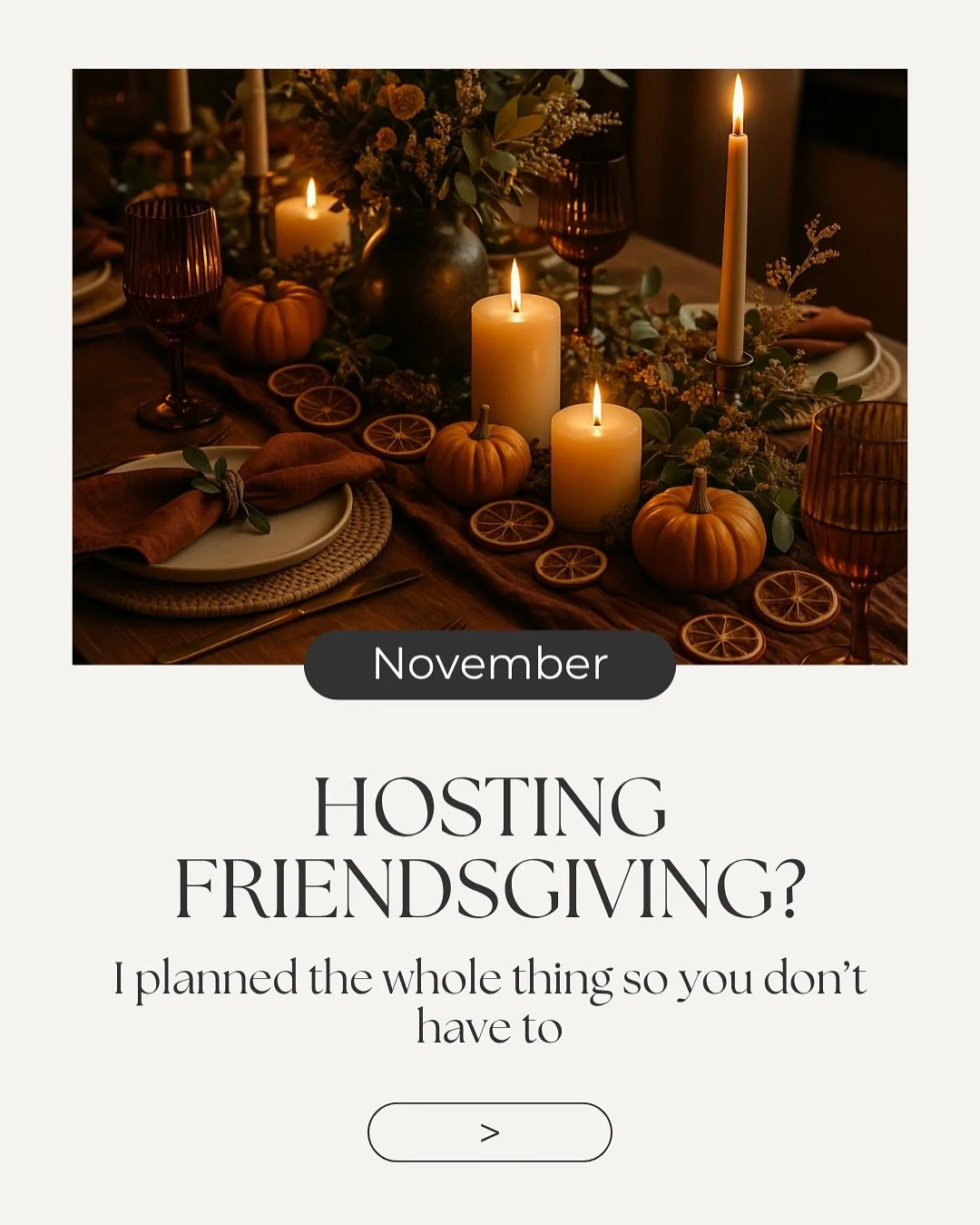 Hosting Friendsgiving? 🍂

This month&rsquo;s Home Base Hosting Club drop &mdash; Seasoned &amp; Gathered &mdash; has everything you need for a cozy, no-stress fall gathering.

Menus, recipes, playlists, decor, activities &mdash; it&rsquo;s all plann
