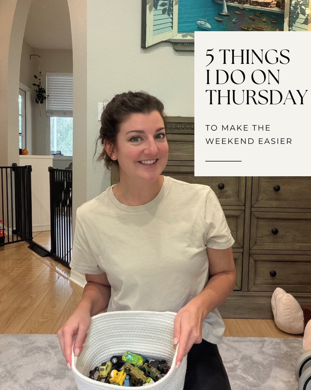 A little Thursday effort = a much easier weekend!!

These are the 5 things I try to knock out before Friday so I can spend less time catching up and more time actually enjoying the weekend.
Nothing groundbreaking of course but this helps me out a ton