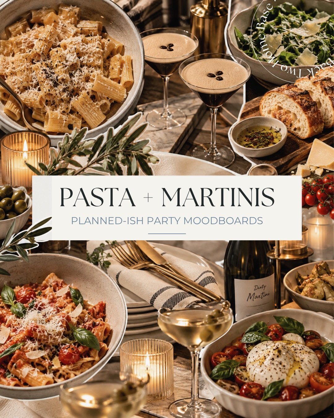 Pasta + martinis. Name a better Friday night. 🍝🍸

A big bowl of pasta, really good martinis, a few candles, and your favorite people around the table. That&rsquo;s my kind of dinner party.

This week&rsquo;s Planned-ish Party Moodboard has the menu