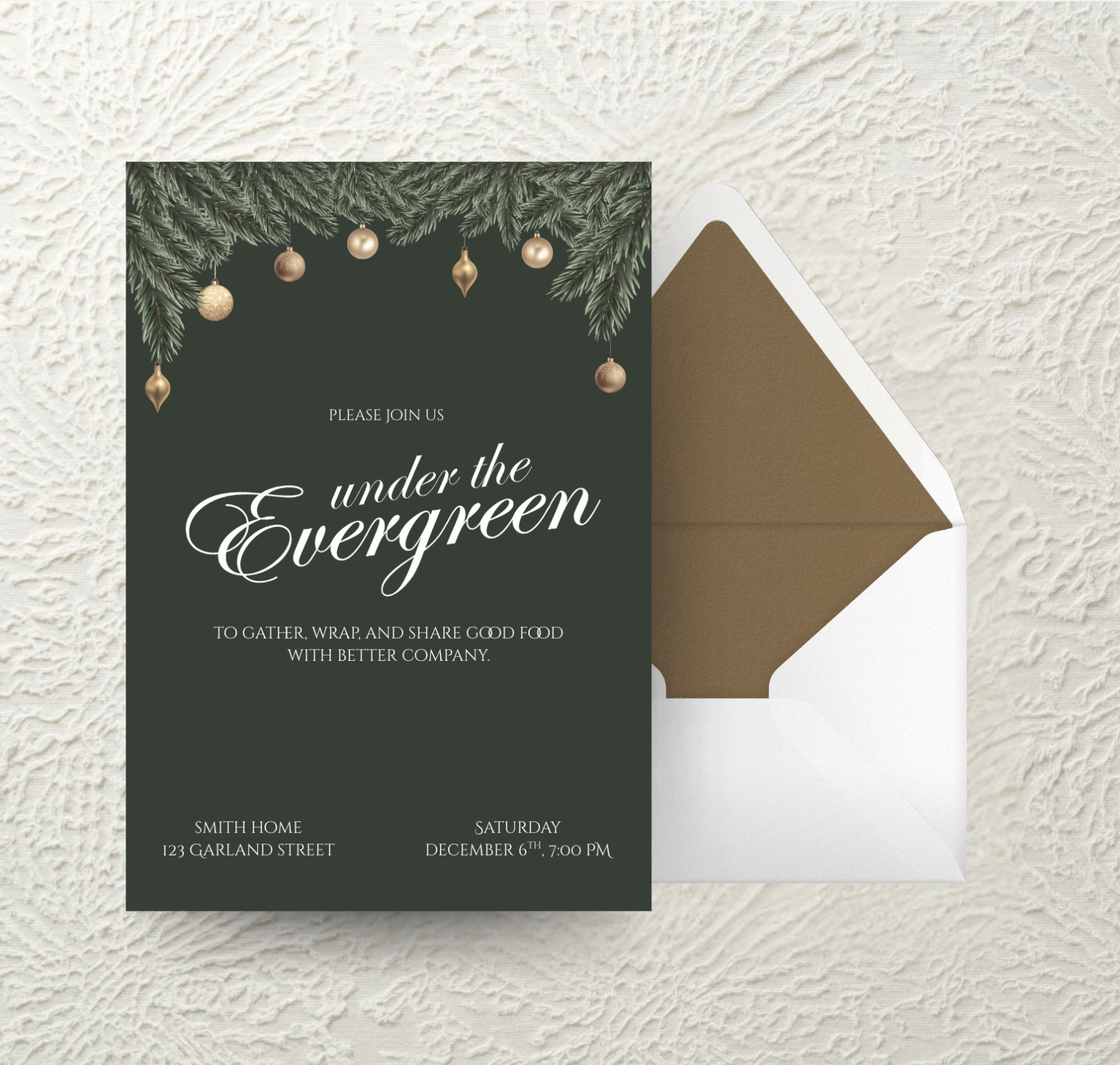 Under The Evergreen Invitation