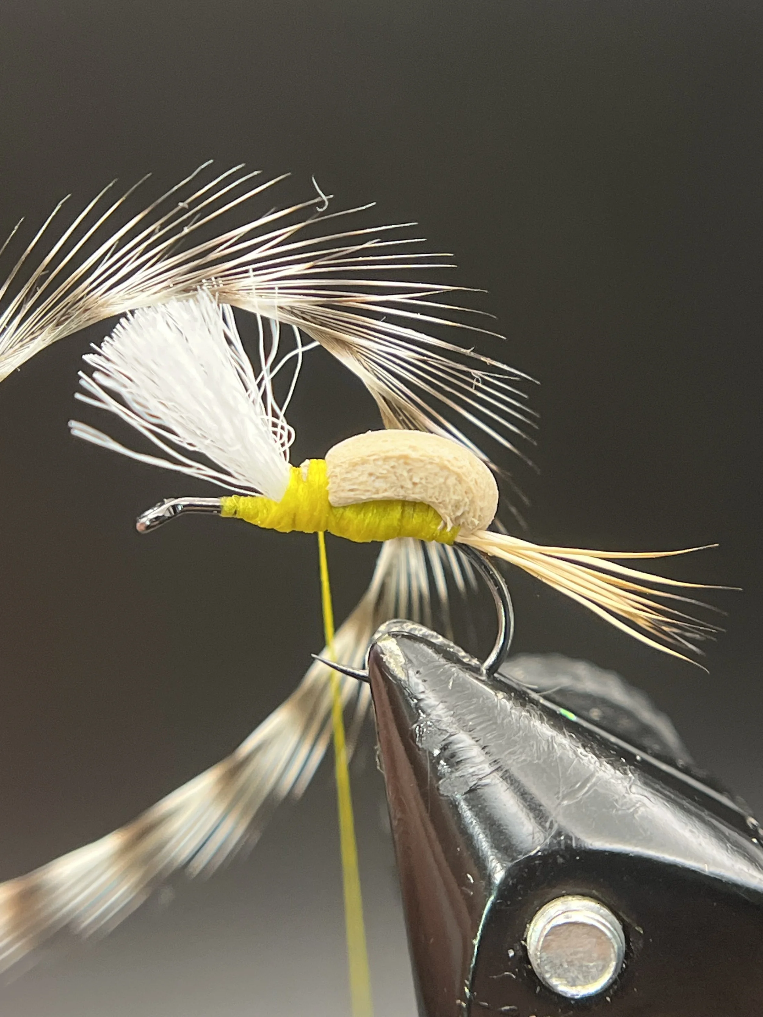 Select a hackle from your Sierra Fly Bench Saddle Hackle Pack. A Barred Ginger or Grizzly would be nice, try other colors for variation