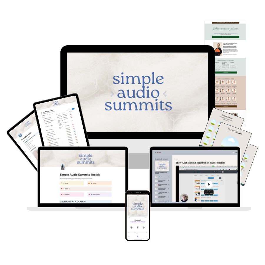 simple audio summits course mockup