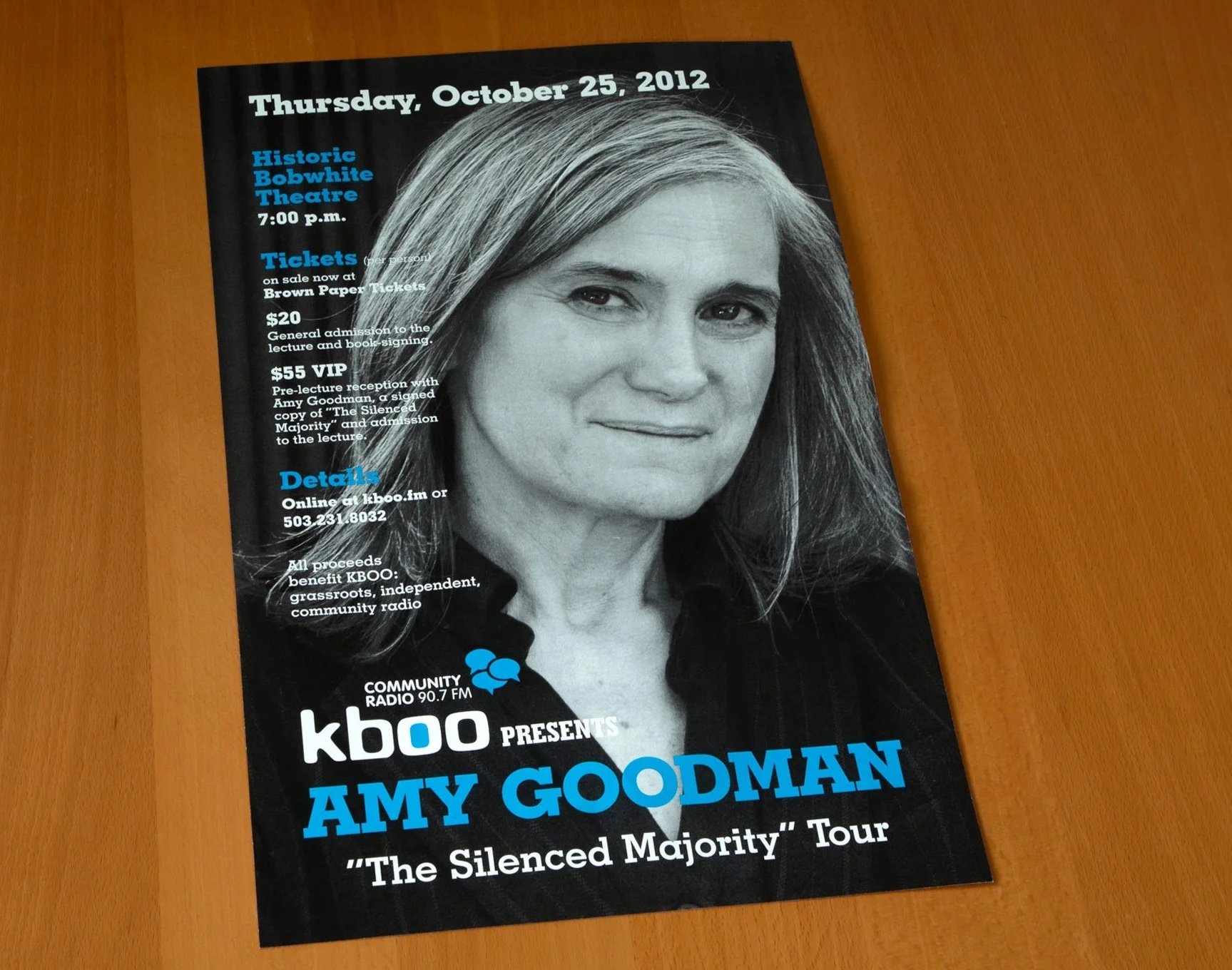 Amy Goodman speaking engagement poster
