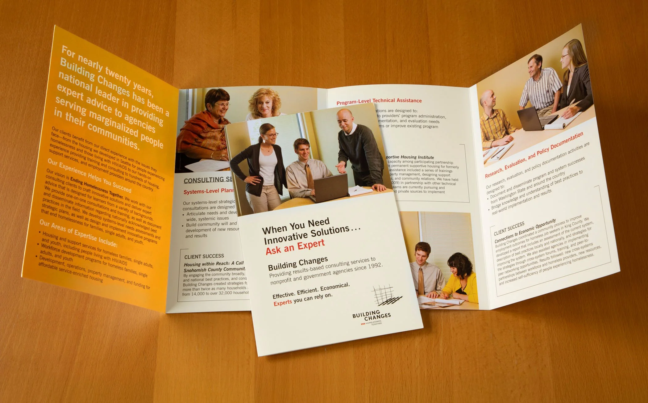 Gatefold marketing brochure