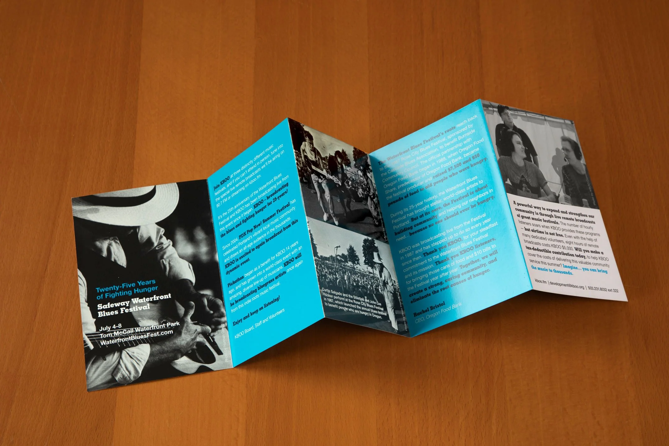 Accordion fold musical event brochure