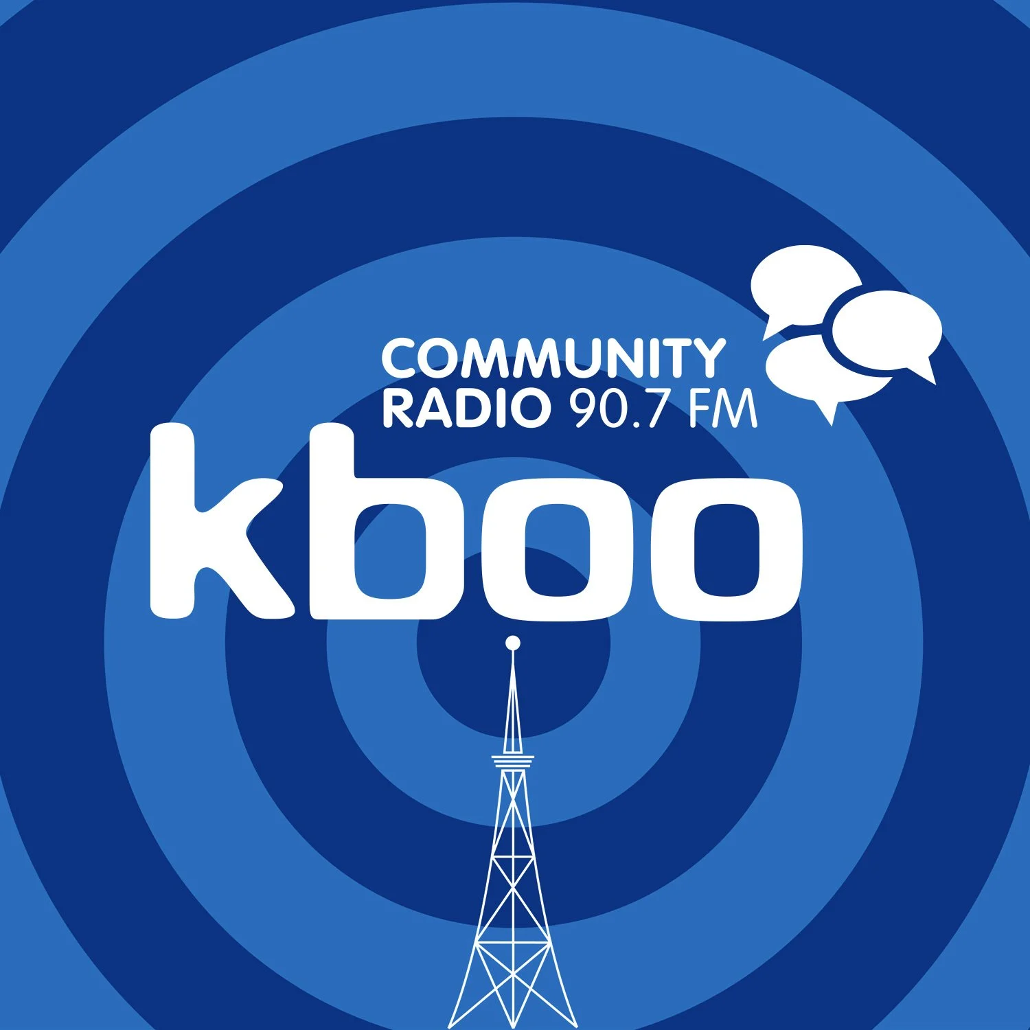 Logo for KBOO Community Radio, a small eclectic radio station in Portland, Oregon.
