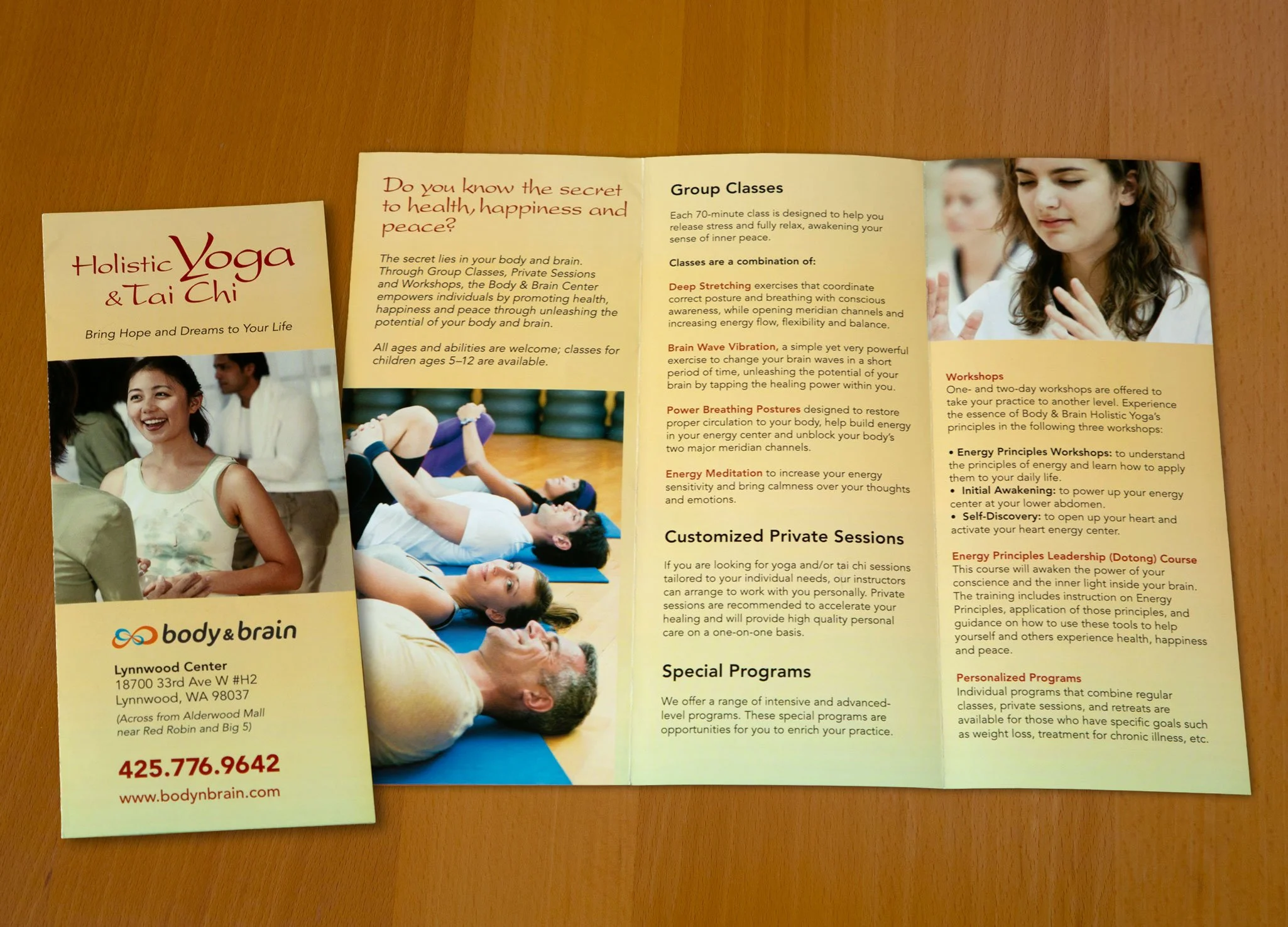 Yoga tri-fold brochure