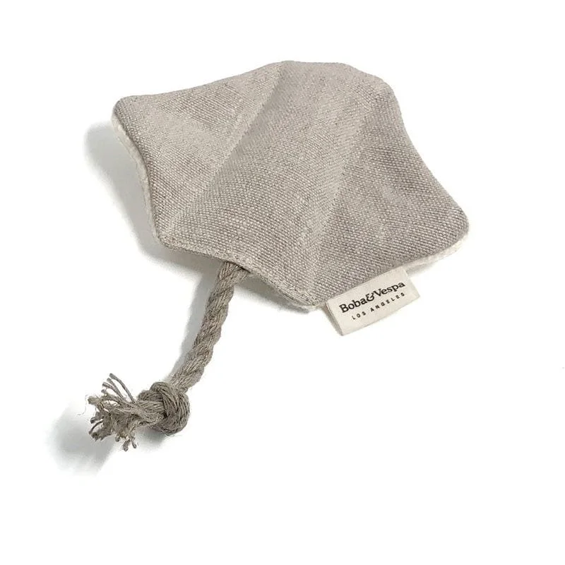 top view of eco-friendly stingray toy with organic catnip