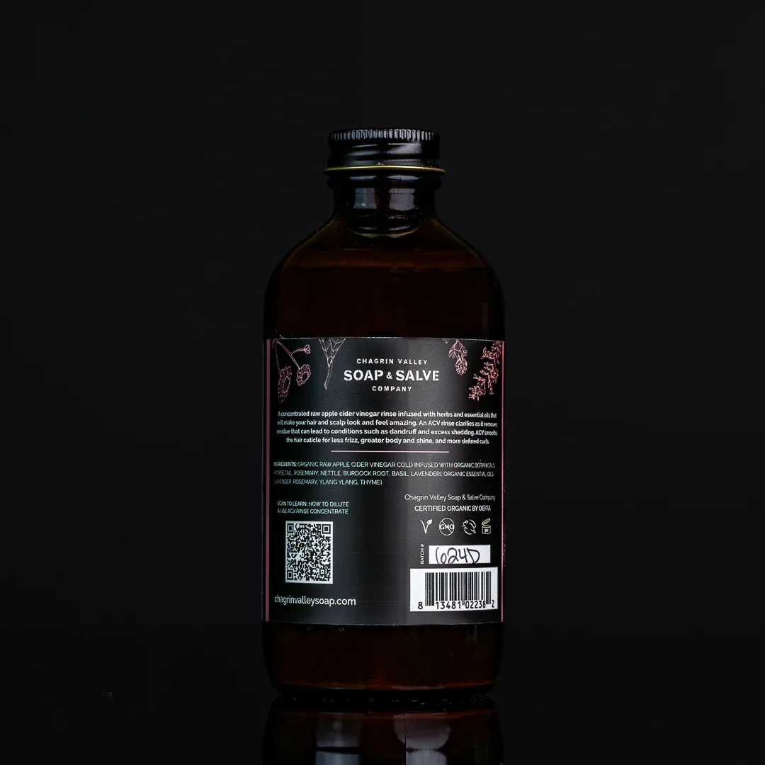 Herbal infused ACV scalp rinse with lavender essential oil