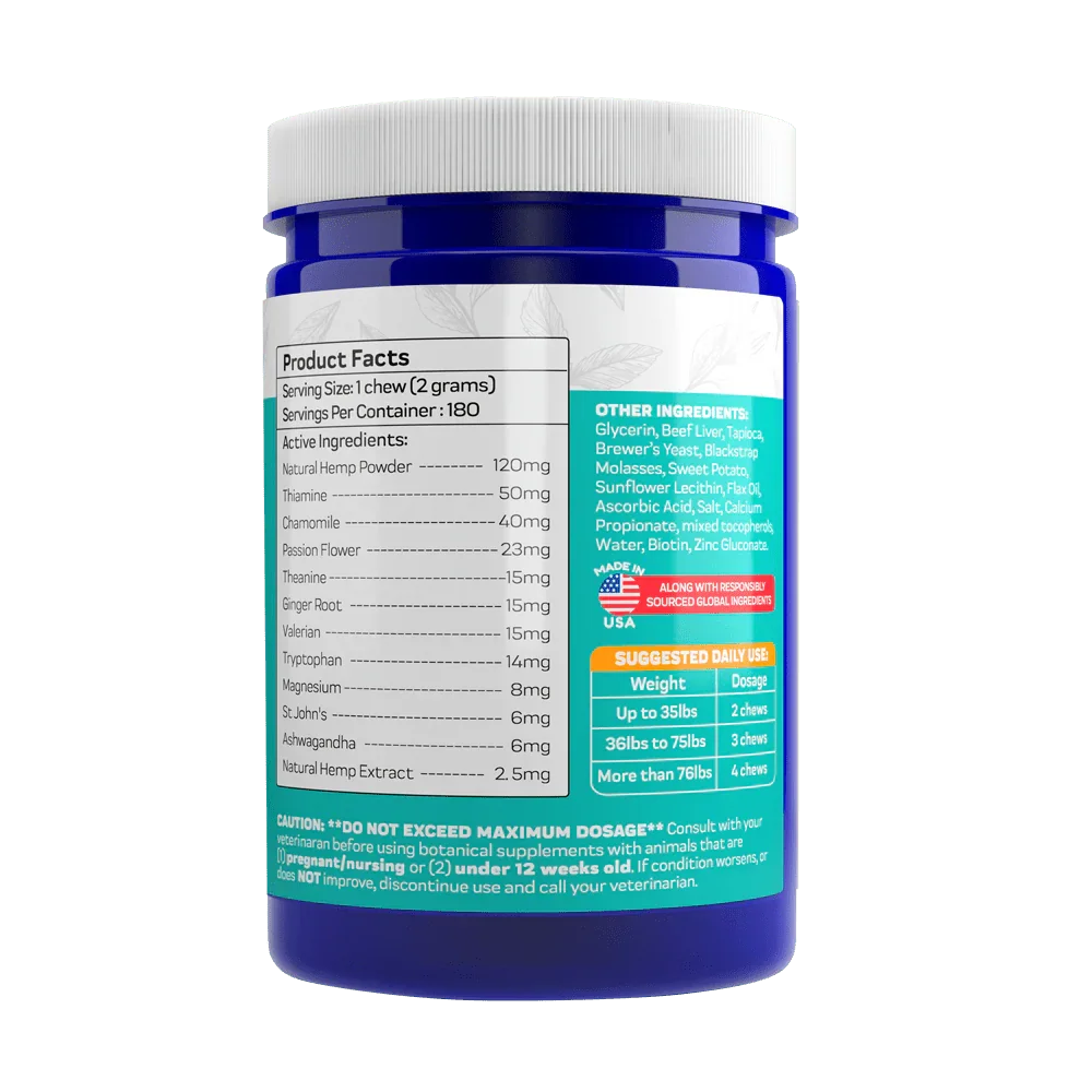 nnovet Pet natural calming supplement for dogs in bottle packaging