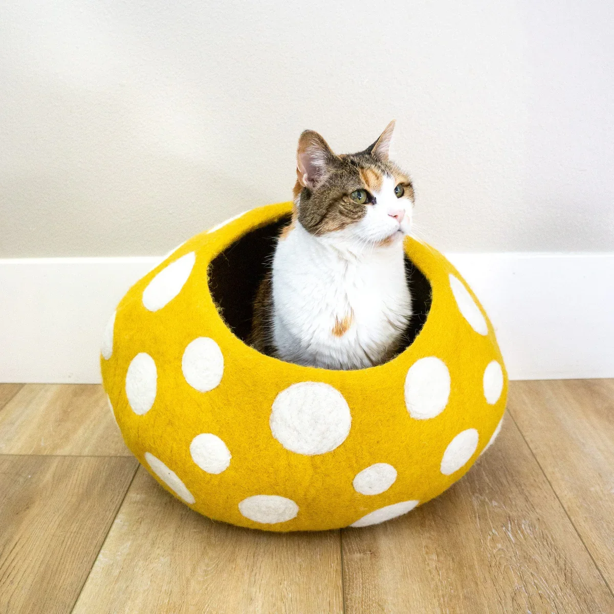 new zealand wool cat cave enclosed cat bed sustainable pet hideaway