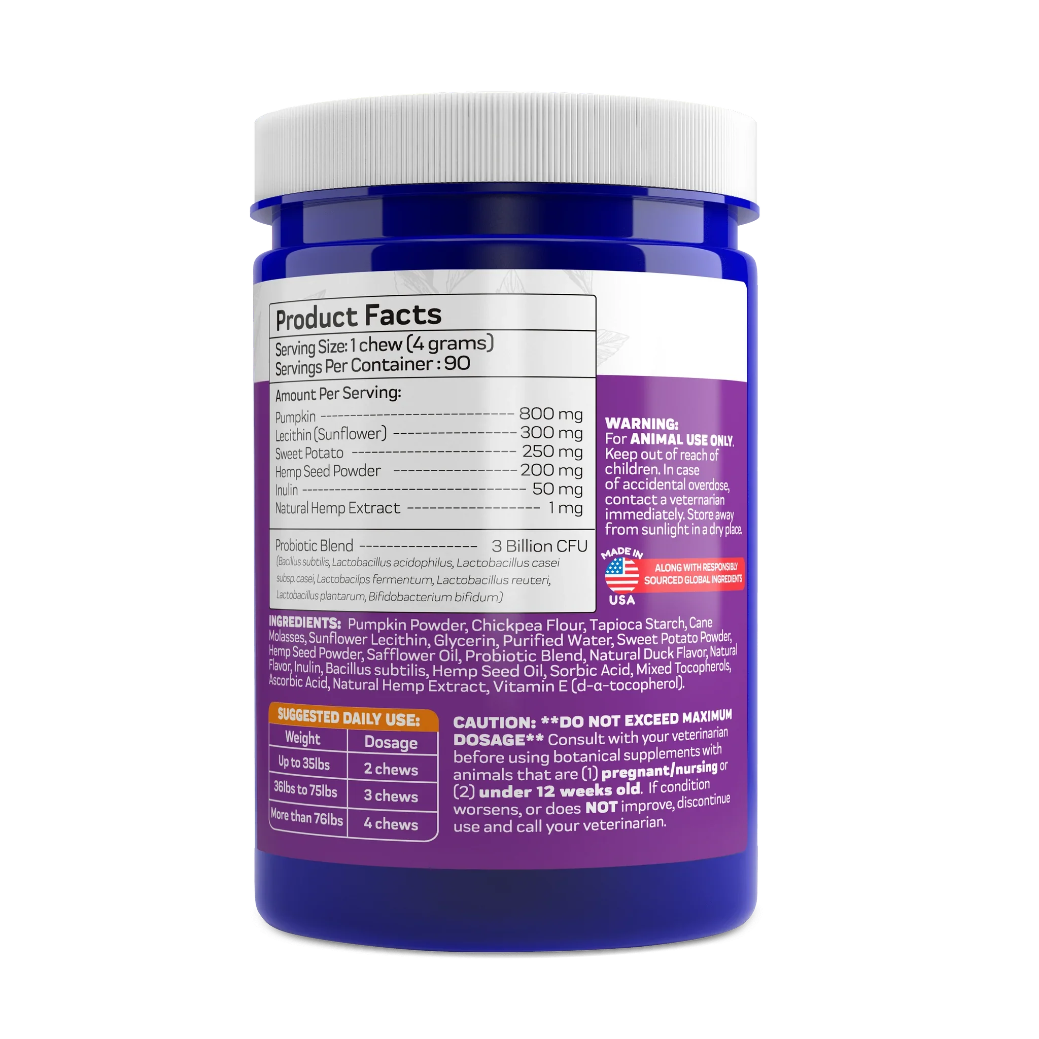 Dog probiotic supplement from Innovet Pet designed for digestive and gut health