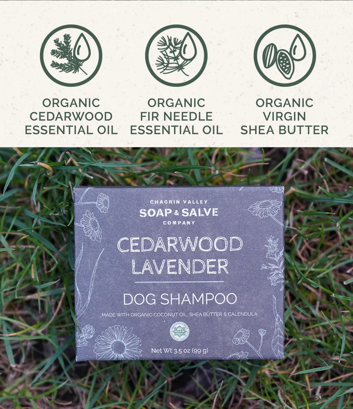 Cedarwood and lavender pet shampoo for gentle moisturizing cleanse