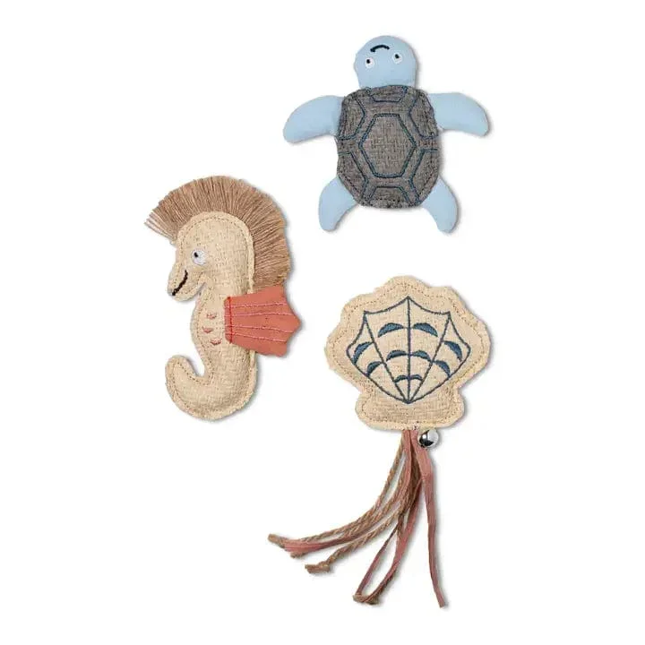 Set of 3 Ocean Critters Eco-friendly Cat Toys