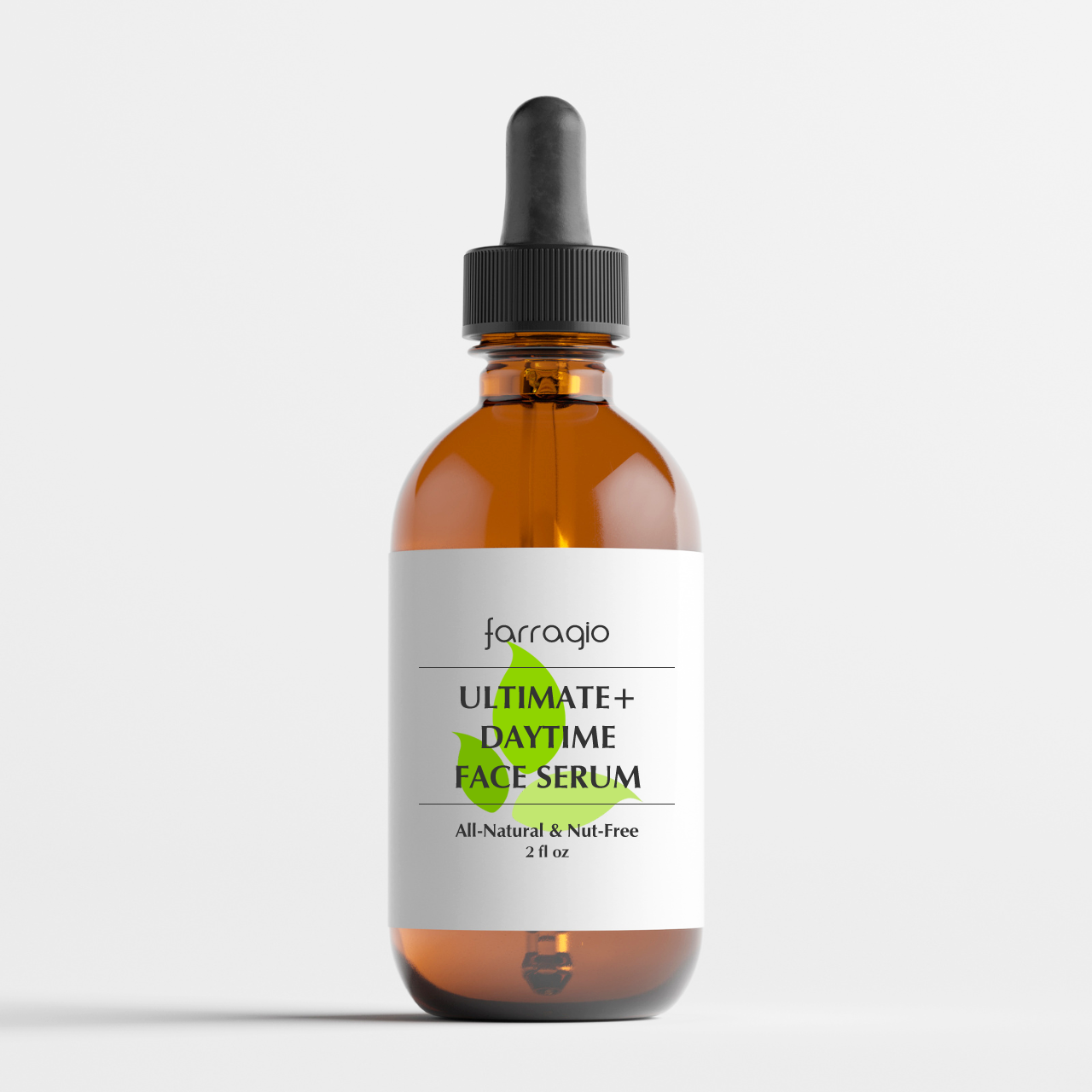 All-Natural Ultimate+ Daytime Face Serum in 2 fluid ounce amber-colored glass bottle