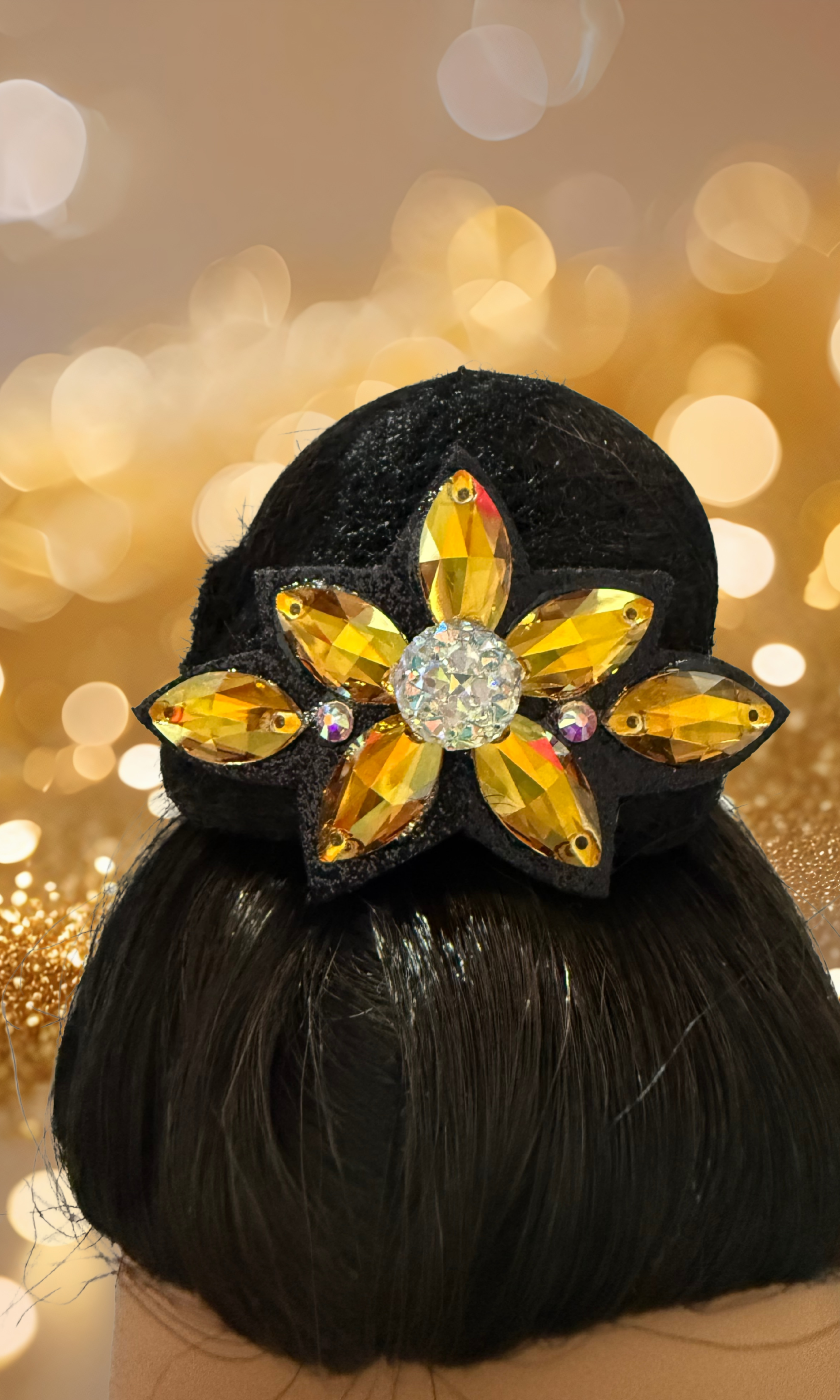 Flores Pequeñas A Dorado - Negro.png