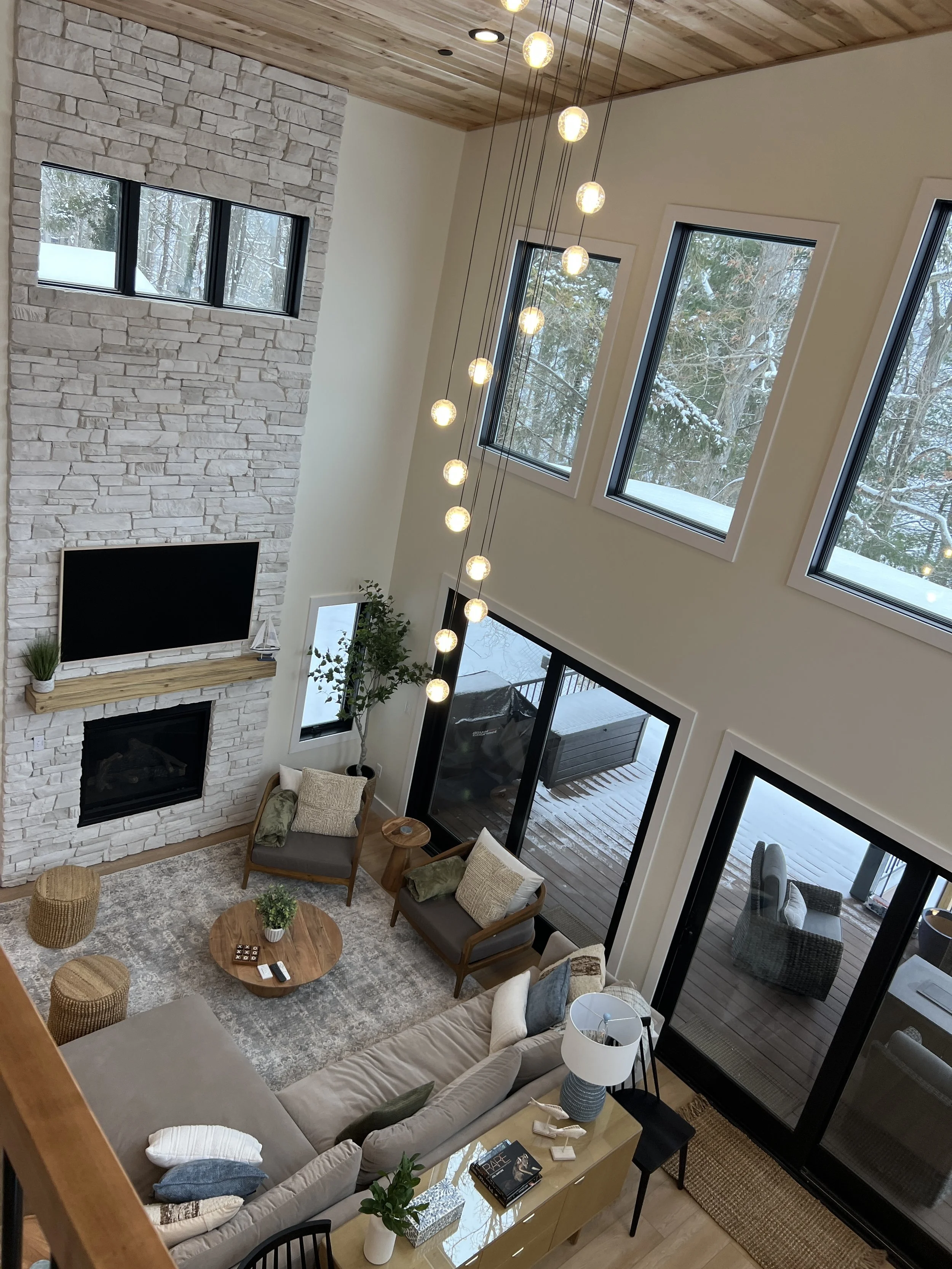 View of the great room from the loft