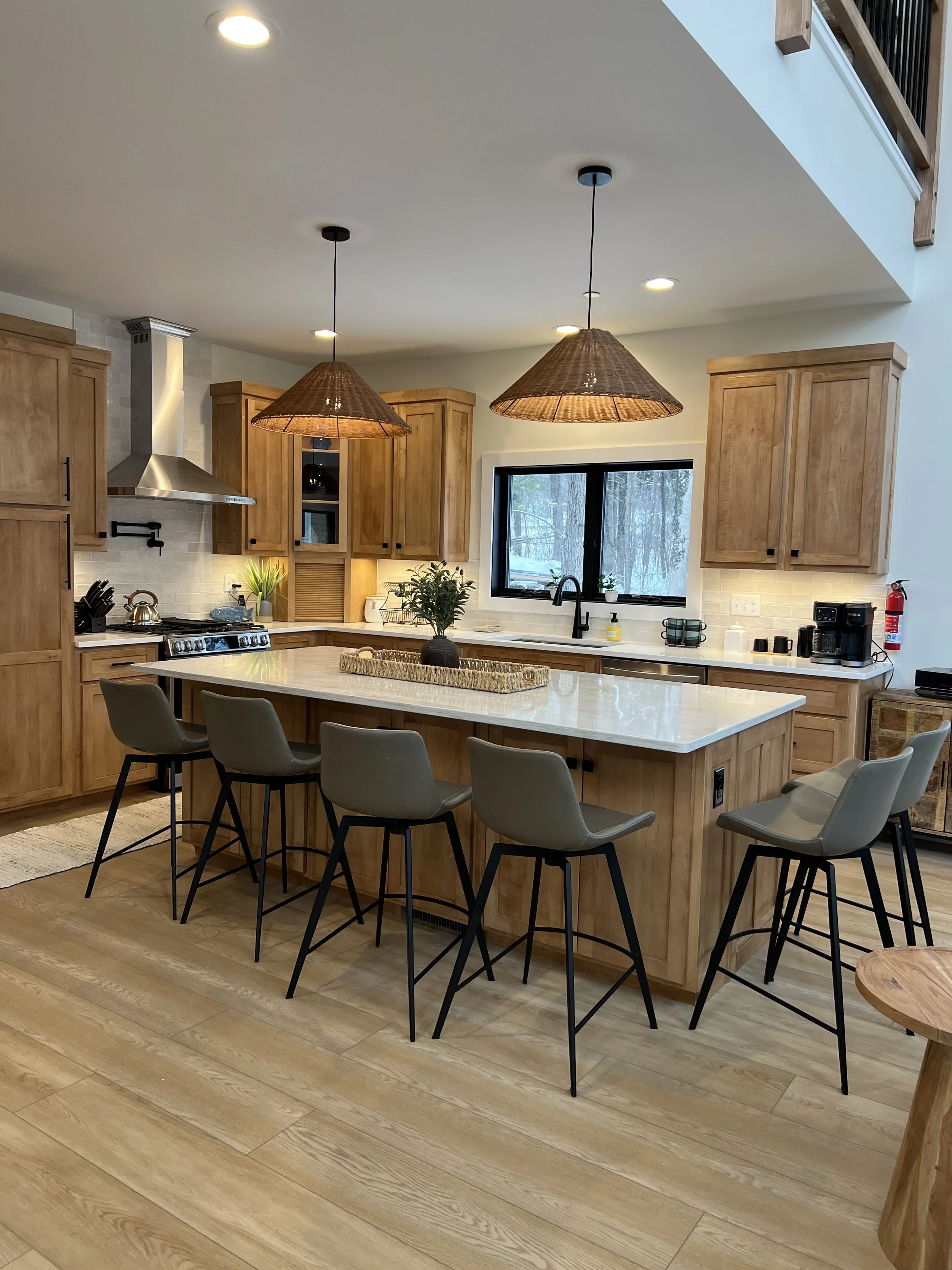 Modern kitchen with two dishwashers.