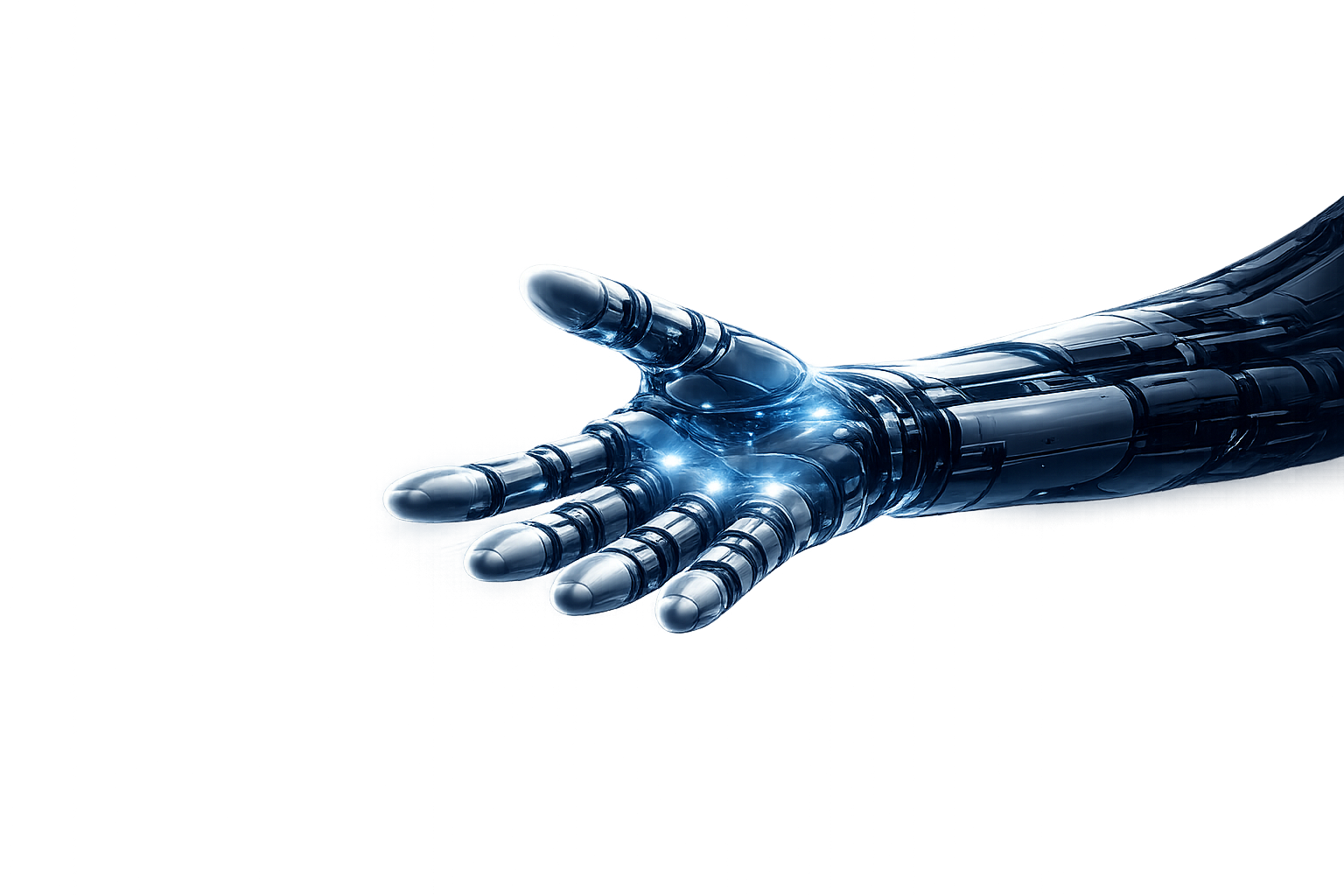 Outstretched robotic hand