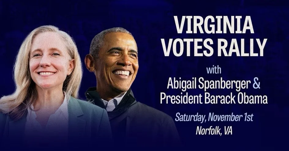 Virginia Votes Rally with Barack Obama and Abigail Spanberger in Norfolk — November 1, 2025