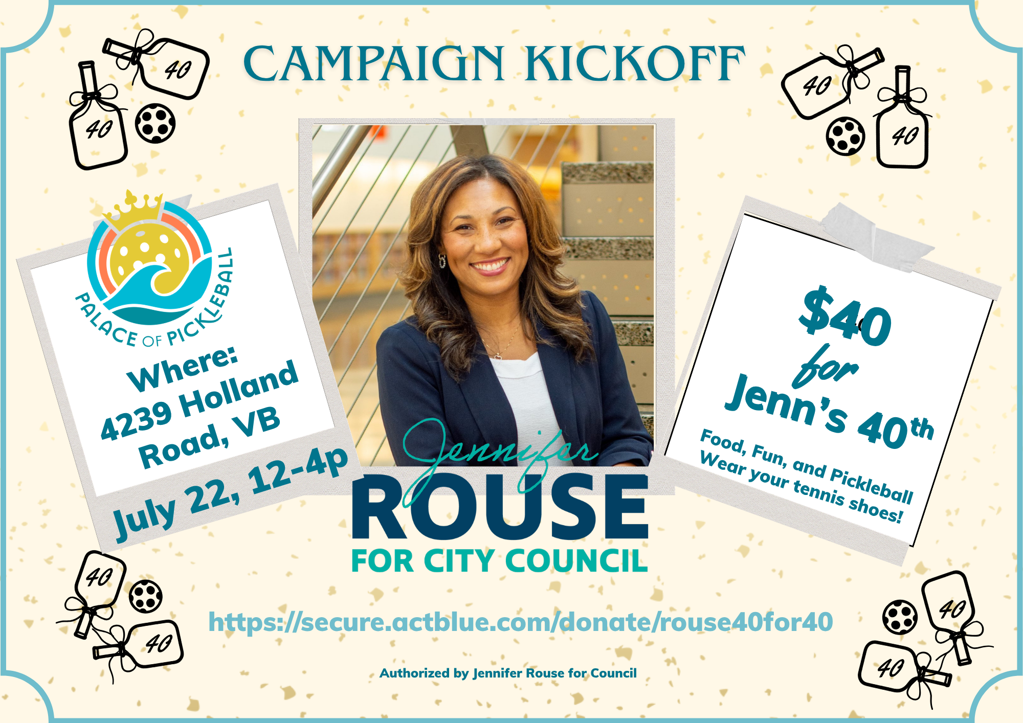 Jennifer Rouse's "Forty for Forty" Campaign Kickoff & Birthday Celebration