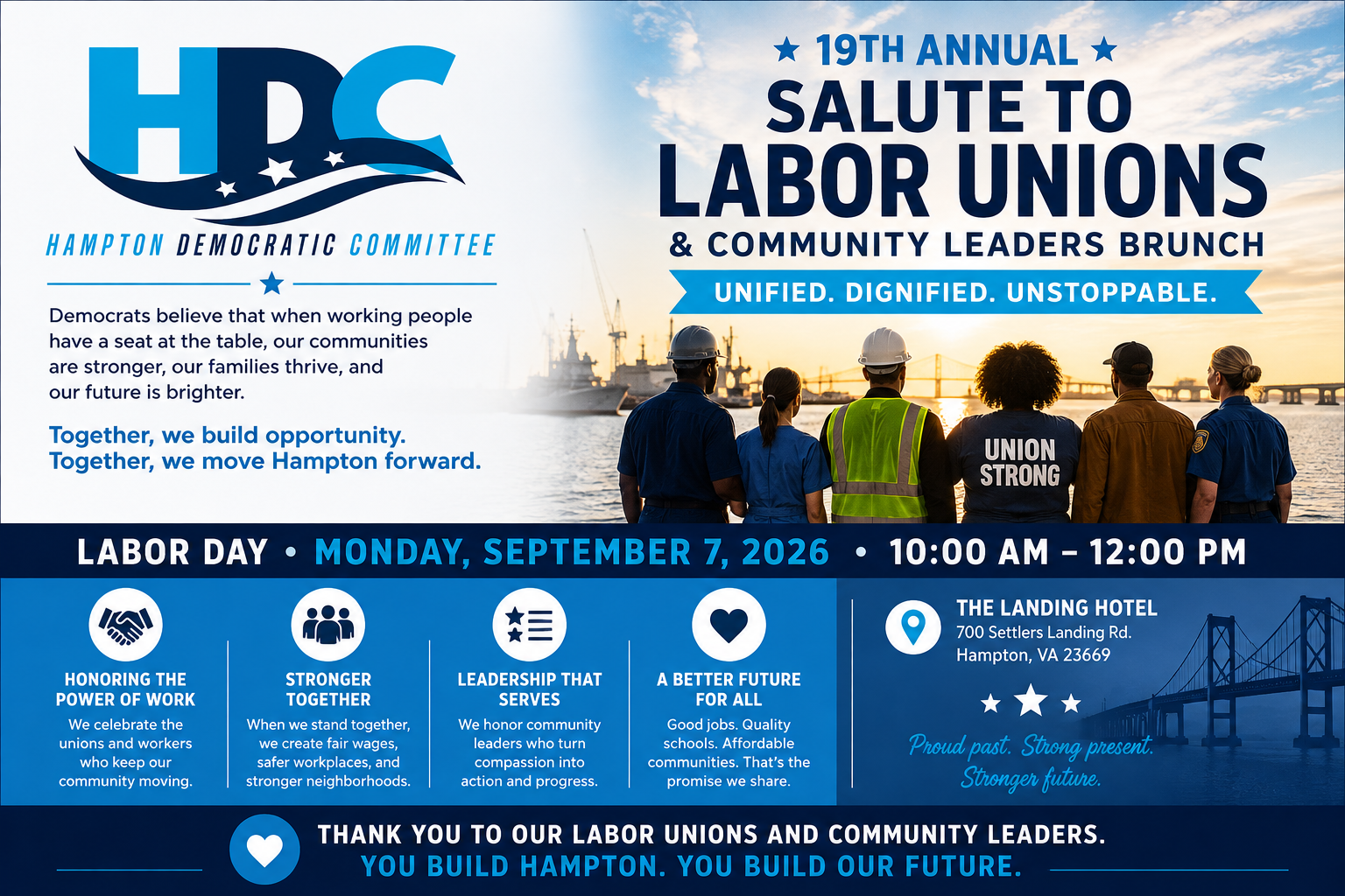 19th Annual Hampton Democratic Committee Salute to Labor Unions