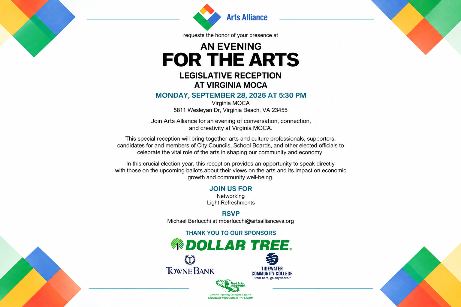 Arts Alliance Second Annual Legislative Reception
