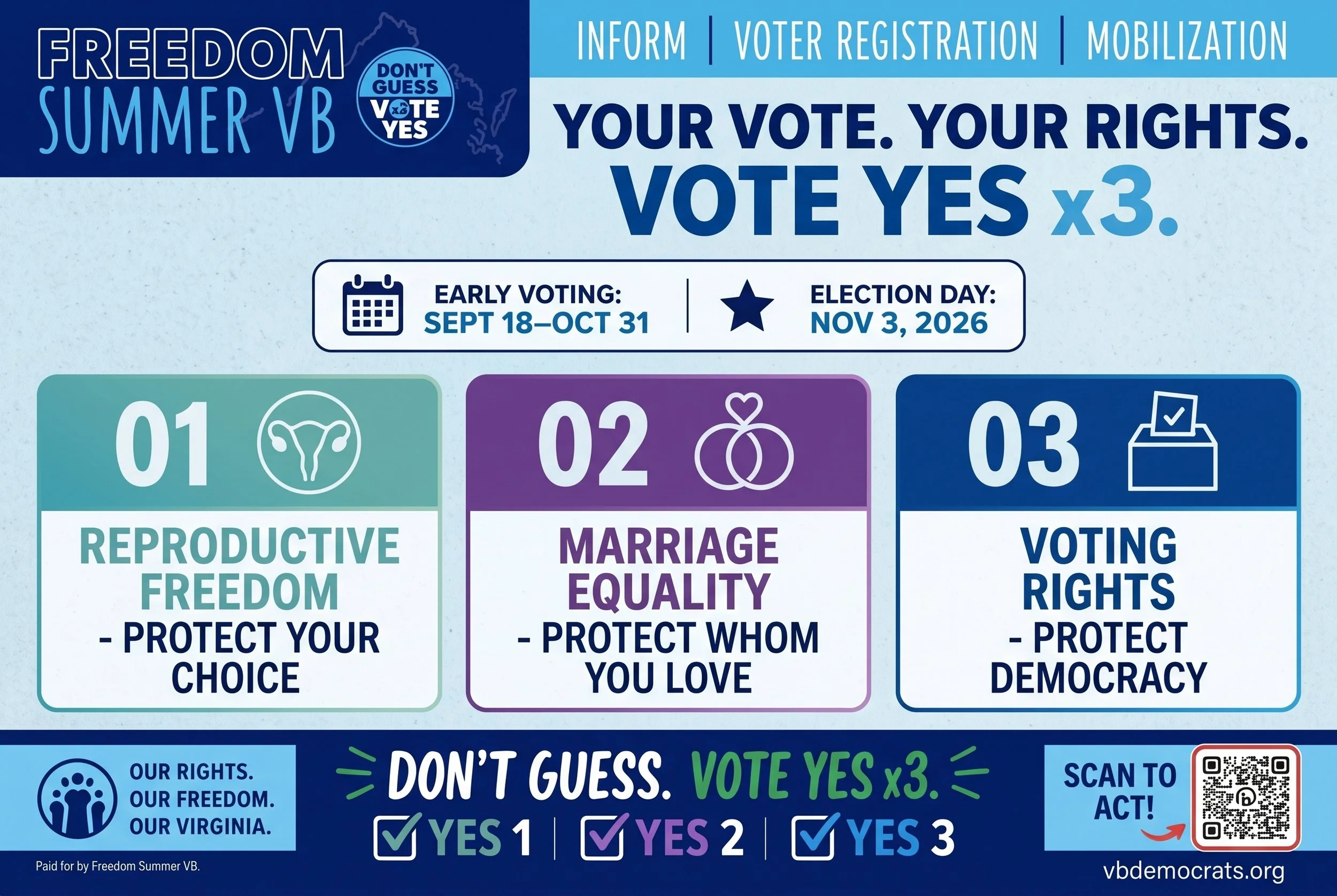 Freedom Summer VB Vote YES ×3 Town Hall - District 7